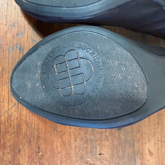 Dana Buchman Marant Black Kitten Heel Pump SZ 7 Stretch Sock Fabric Patent - Picture 9 of 11